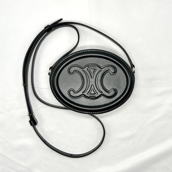 Celine Bags Celine Crossbody Oval Purse Cuir Triomphe In Smooth